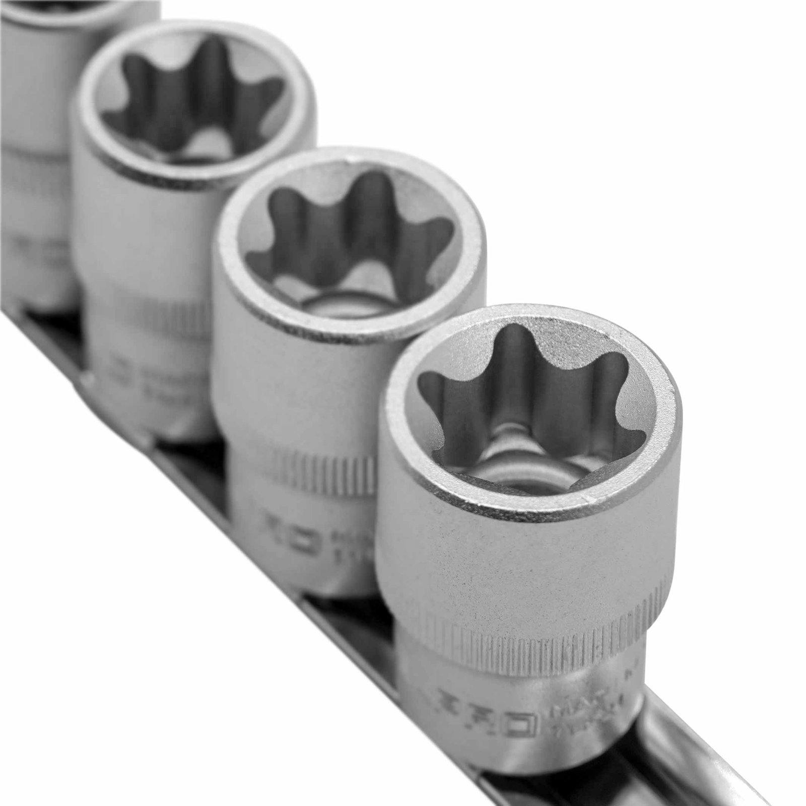 1/2" Dr. 9 Pcs Short Deep E Star Socket Set.