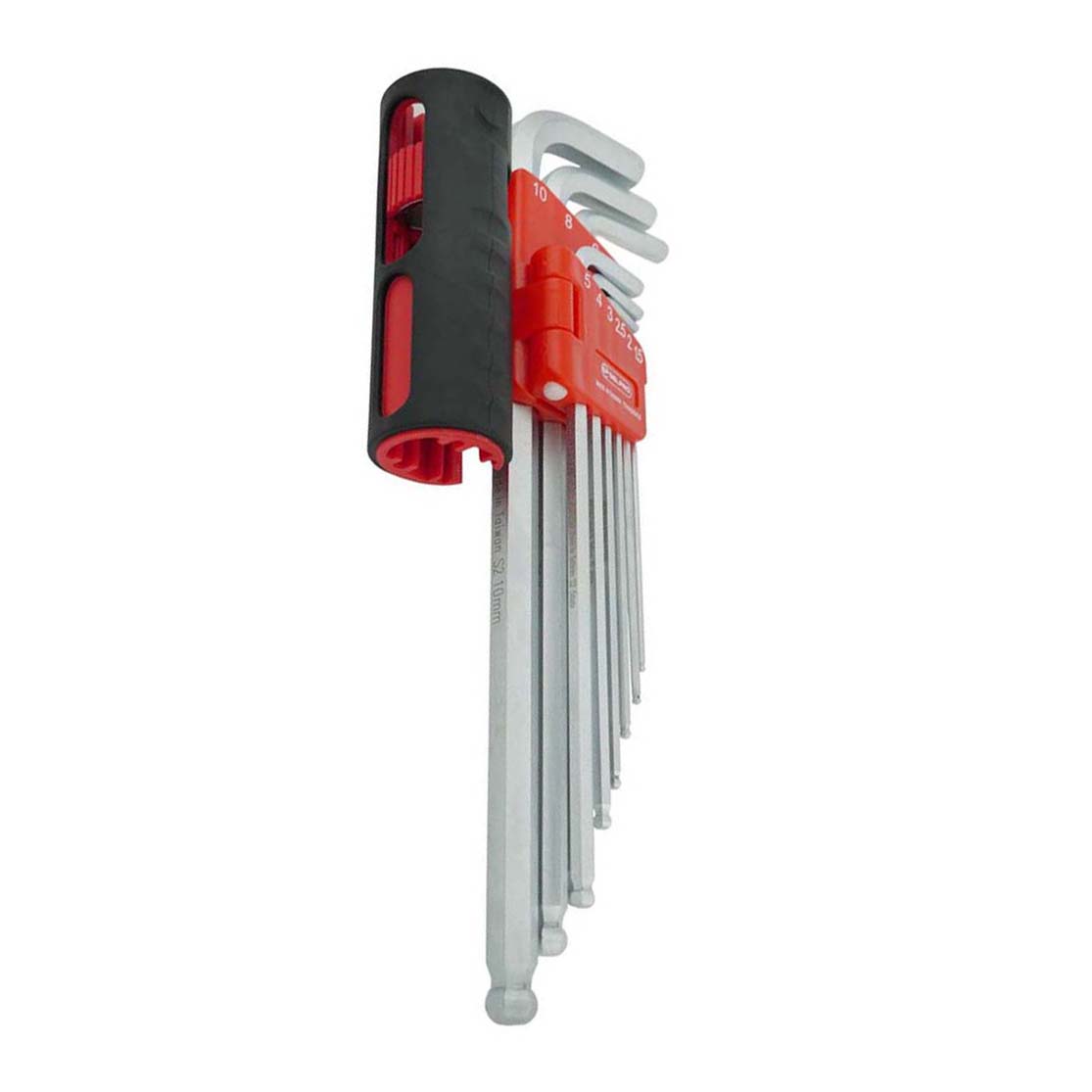 9 Pcs S2 Extra Long Ball Point Hex L-Key Set with Turbo Bar 1.5 - 10mm.
