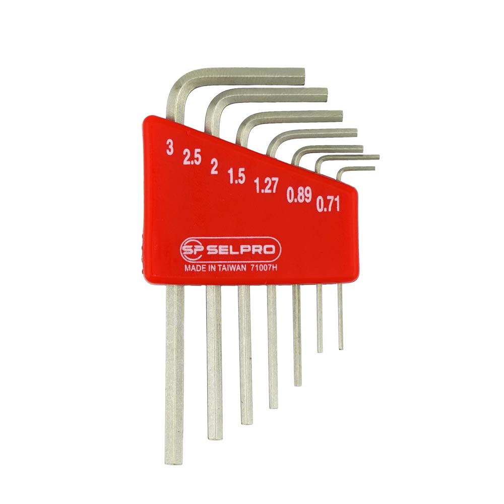 7 Pcs Hex L-Key Set 0.75-3mm.